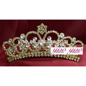 Estilo rainha tiara coroa coroa coroa flor artificial coroa de pedra